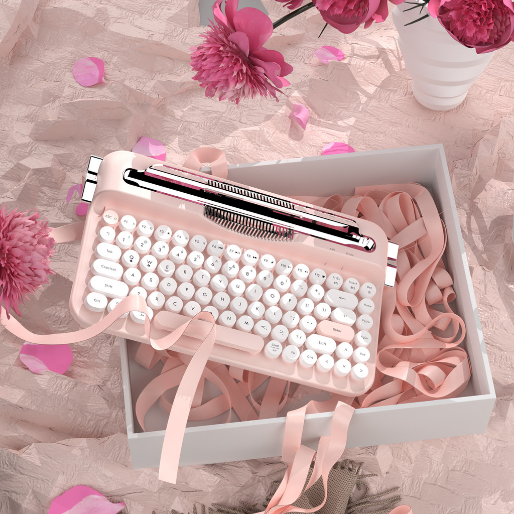 AJAZZ AF84 Wireless BT Portable Keyboard Typewriter Mechanical KeyboardWireless BT Duale Office