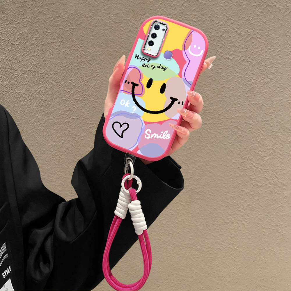 Casing HP Softcase Tali Gantungan Lanyard VIVO Y30 Y50 Y30i 1938 Korean Style Cute Lucu PDD-5023