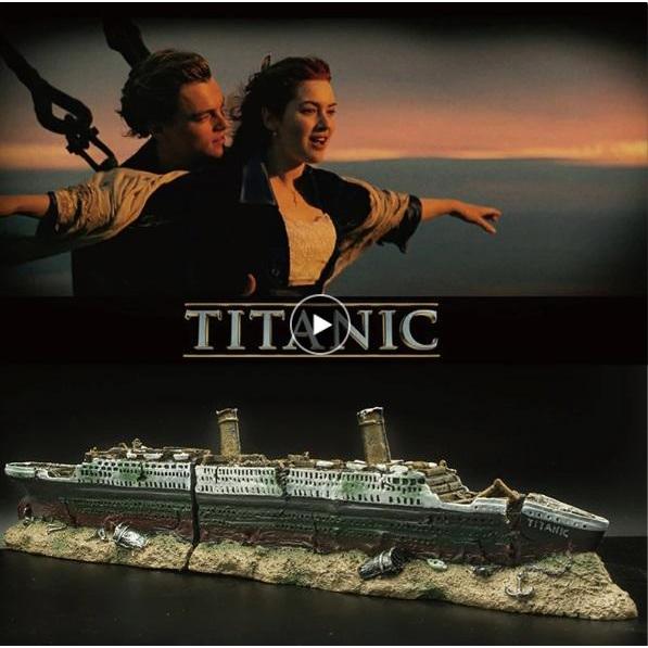 Hiasan aquarium kapal pesiar titanic, hiasan kapal titanic, hiasan aquarium kapal titanic, miniatur