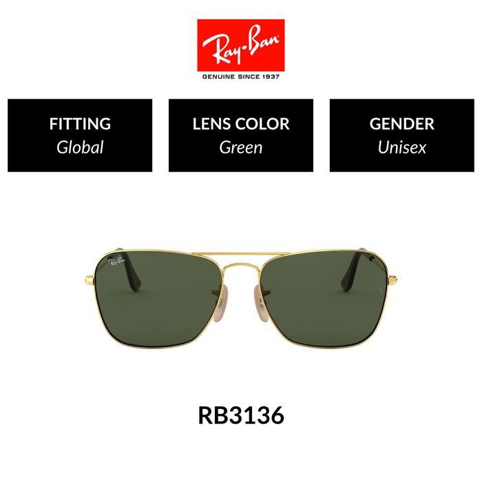 SALE RAY-BAN CARAVAN RB3136 181 Global Fitting Kacamata Hitam 58mm