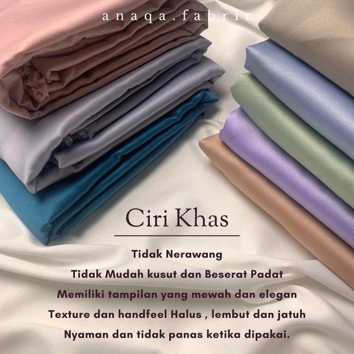 (HARGA 1 METER) Kain Satin Furing Velvet Premium, Satin Roberto Cavali Junior, Bahan Dress