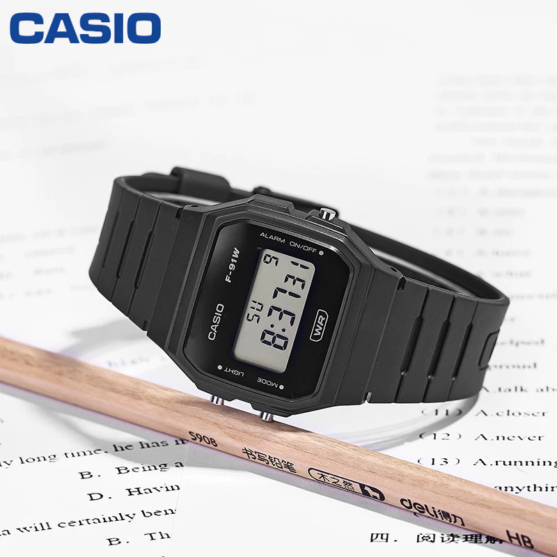 Casio F91WB1A MultiFunction Men Digital Watch Alarm Stopwatch 30M WR Biobased Resin Strap Daily
