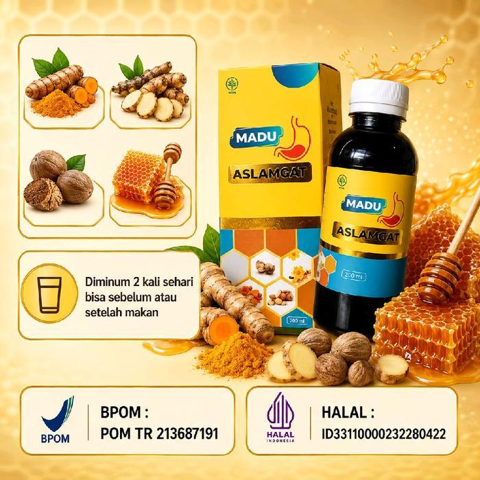 NEW Madu ASLAMGAT //Asam Lambung dan Gerd Honey Syrup