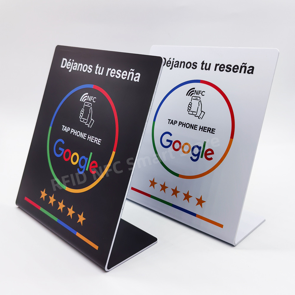 NFC 215 13.56Mhz programmable Google Review Card NFC station table NFC Google Reviews display card