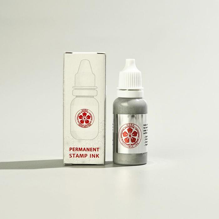 Nobu Ink - Tinta Stempel Permanen Silver Metallic, Gold Metallic - Marking Ink Industri Untuk Besi,