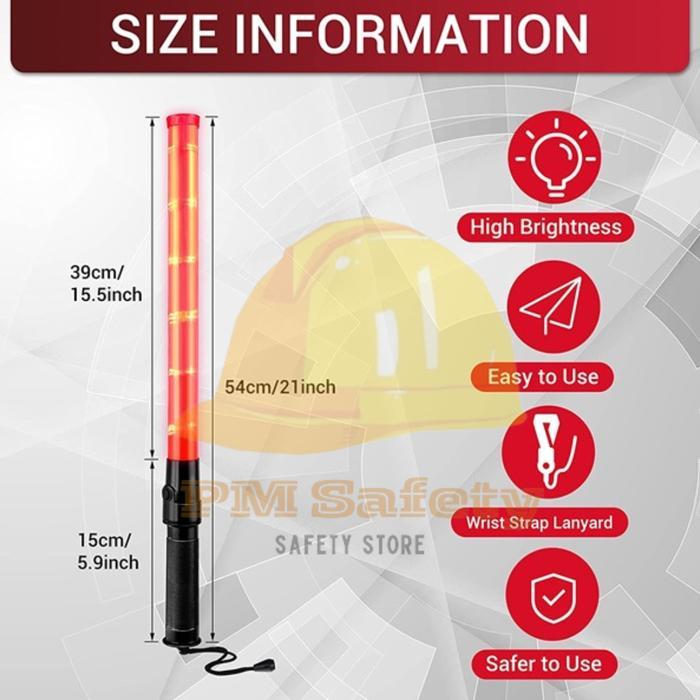 Premium Safemax Lampu Lalu Lintas/ Lampu Parkir/ Lampu Tukang Parkir/ Senter Tukang Parkir/Traffic