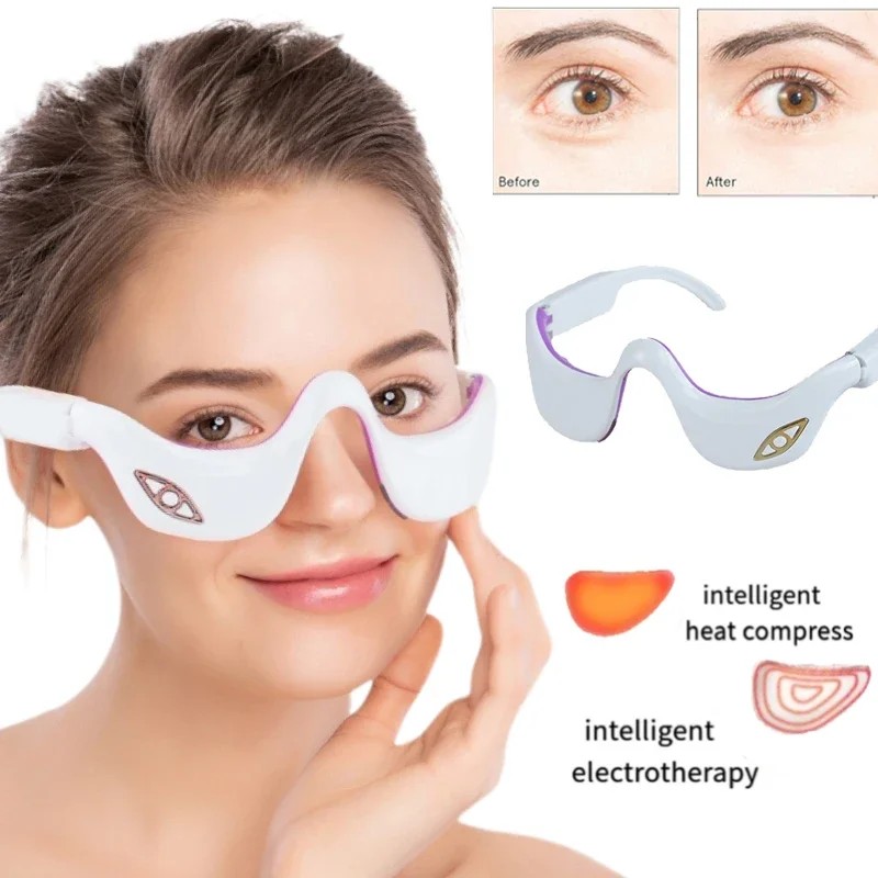 EMS Micro Current Pulse Eye Massager Heating Therapy Eye Beauty