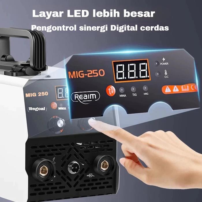 REAIM Mesin Las 3-IN-1 Welding Inverter MIG/MMA/TIG 120A Mesin Las Mig Tanpa Gas Mesin trafo las