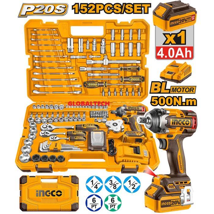 INGCO HKTHP31521 CORDLESS IMPACT WRENCH 152PCS TOOLS SET TOOLSET TOOL SET