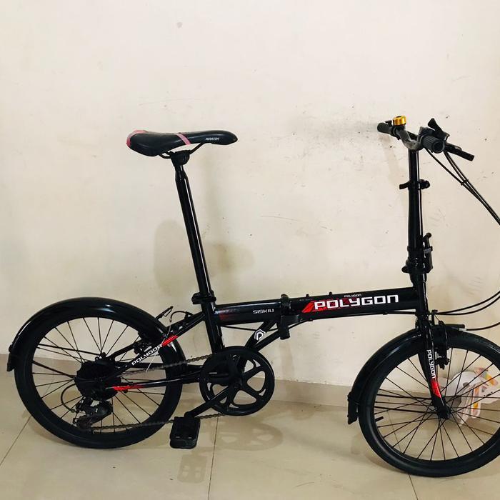 sepeda lipat frame lurus repaint Polygon 7speed