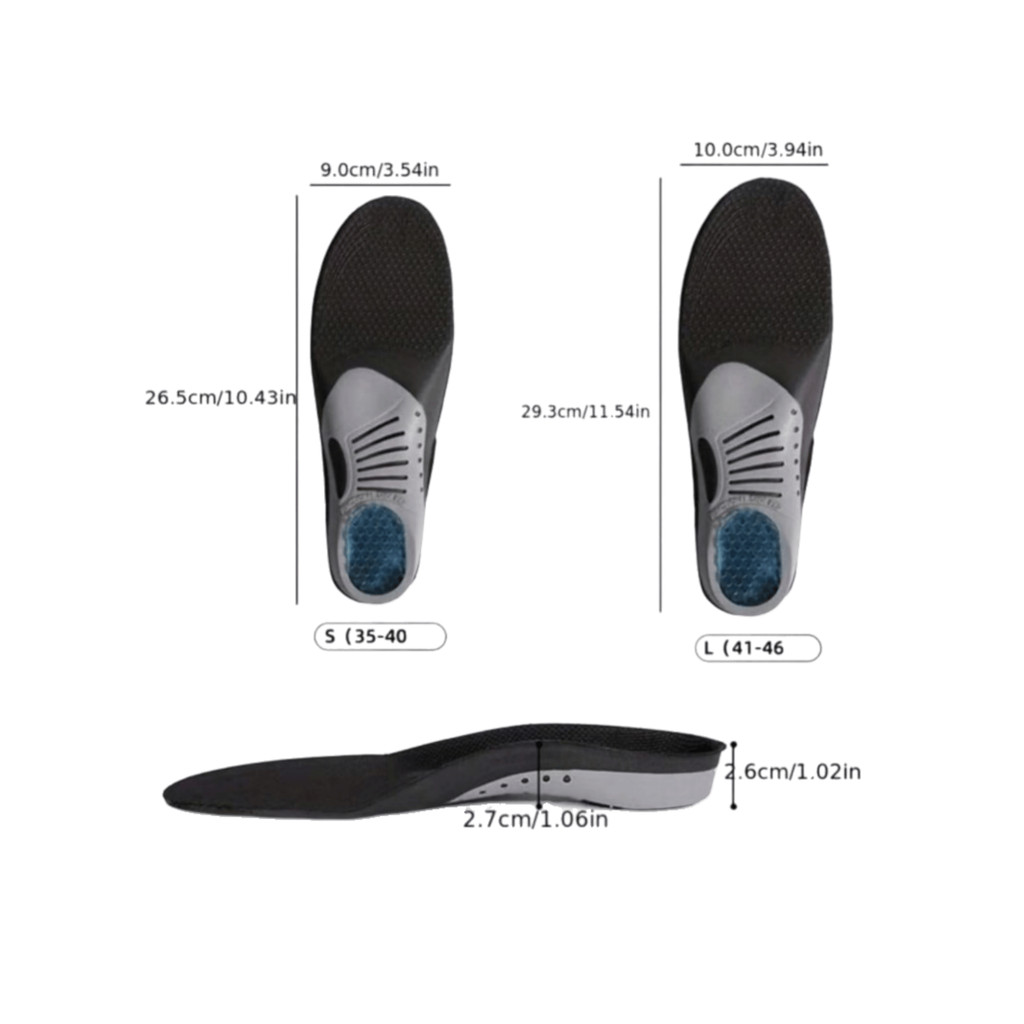 1 Pair Plantar Fasciitis Orthopedic Insoles Arch Support Gel Comfort Insoles Sports Running Insoles