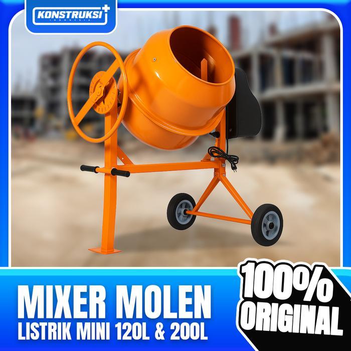 Molen Dorong Listrik Mini / Engine Electric Concrete Mixer Machine Multifungsi 120 200 liter Alat Ad