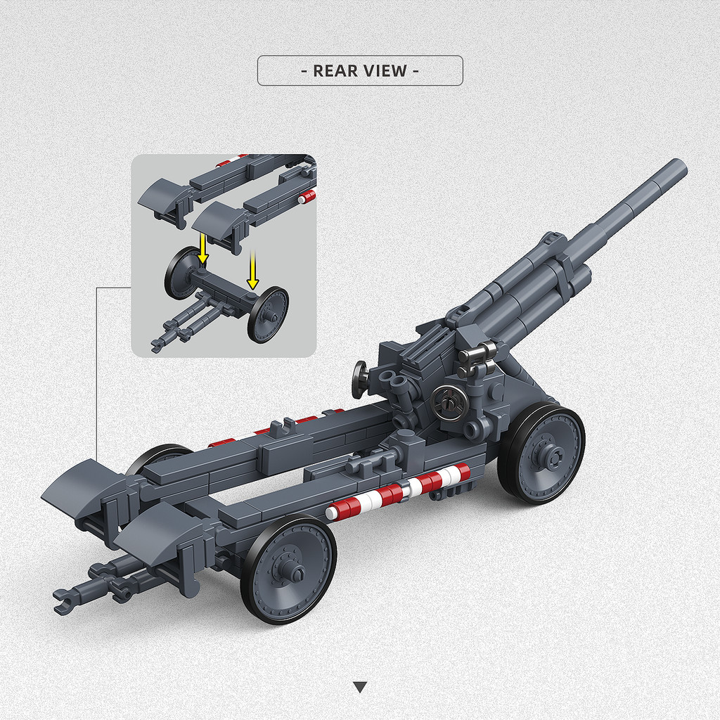 326pcs SFH-18 15cm Mortar Gun Assembly 300038 Model Toy Brick r Military Educational DIY Building