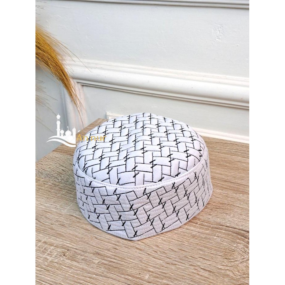 ORIGINAL PECI KOPIAH PAKISTAN MALAWI BORDIR SIMPLE ELEGAN PECI HITAM MOTIF PECI MUSLIM PECI PRIA