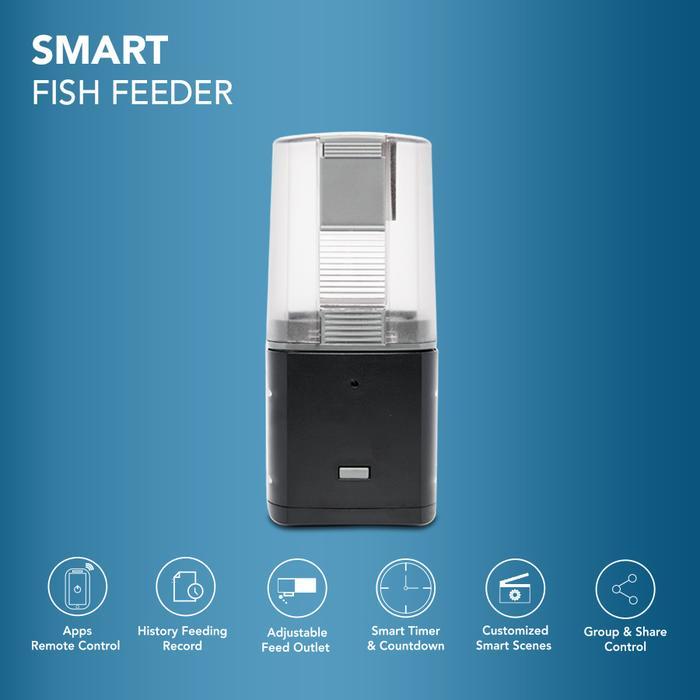 Smart Fish Feeder Black Feeder Pakan Makanan Ikan - Wifi Smart Home Tuya / Smartlife Iot Home