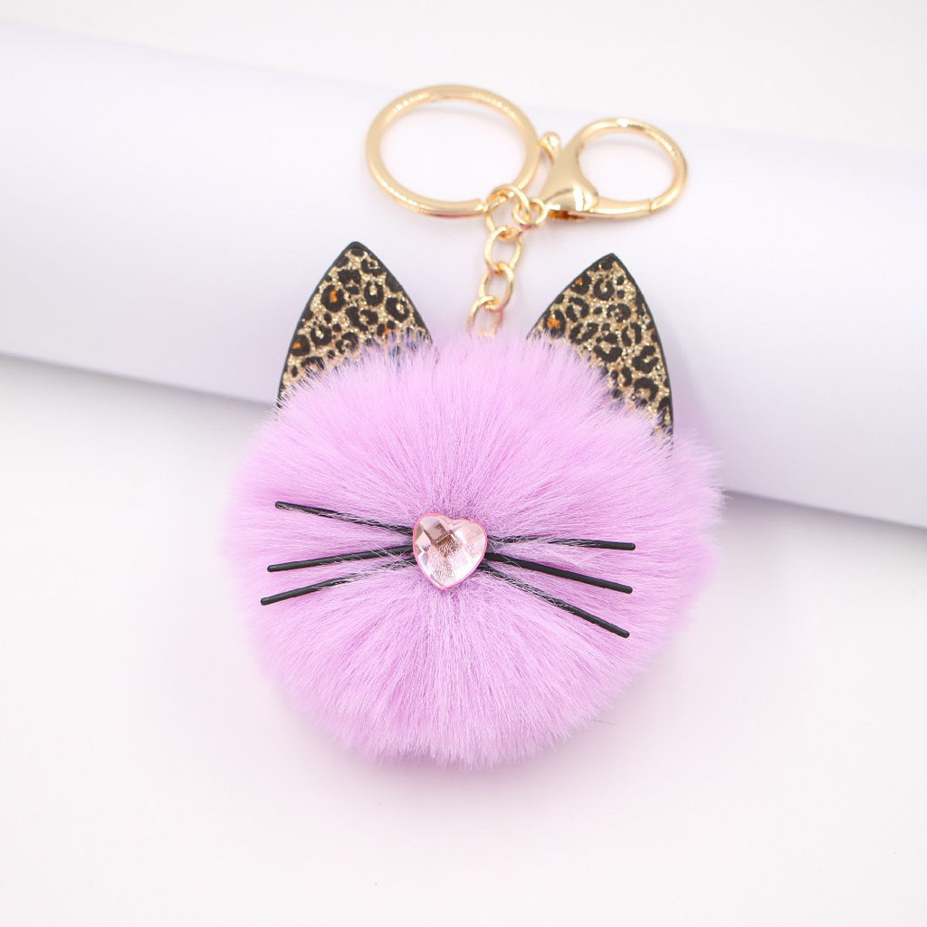 Leopard Cat Beard Nightclub Plush Cat Paw Bag Pendant Keychain Plush Custom Wholesale Ornaments Diy 