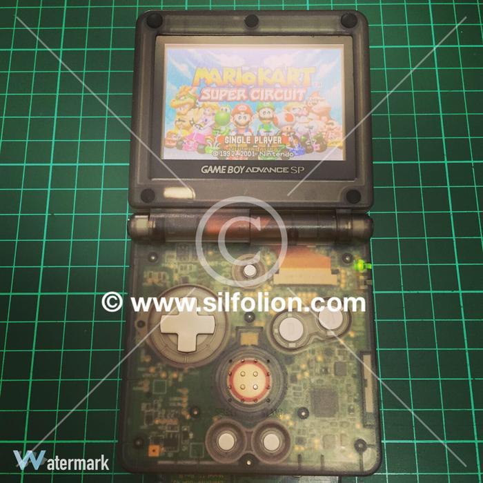 Gameboy Advance SP 101 Custom Clear Black Frosted Nintendo Retro GBA SP