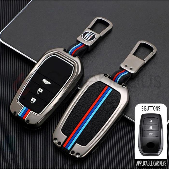 Toyota Fortuner Vrz Alphard - 2In1 Metal Case Kunci Mobil Key Cover