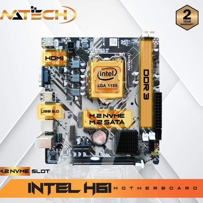 MOTHERBOARD NATECH H61 LGA 1155 GARANSI 2 THN KUALITAS TERBAIK