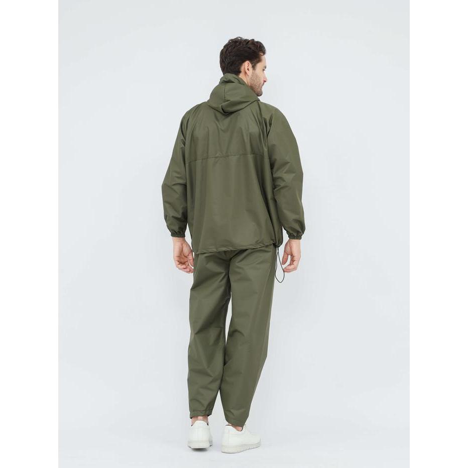 Promo ! Jaket Jas Hujan Pria Setelan Mantel Saku Kangaroo Raincoat Premium