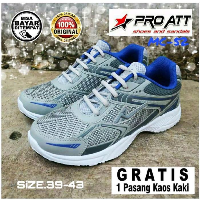 Pro Att Sepatu Pria Pro Att Mc Size 40-43 Original Olahraga Kerja Casual Shoes Sneaker Putih Abu