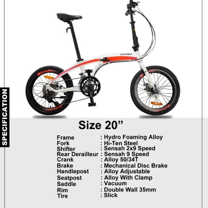 Sepeda Lipat 20 Inch Alloy Rubick Gyro