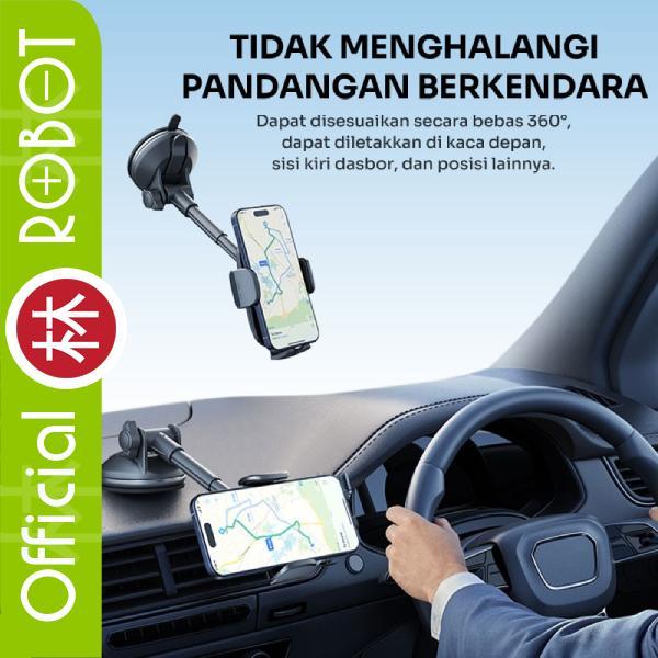 Robot RT-CH21A Car Holder Phone Stand Suction Dashboard 360 Rotation Dudukan HP Mobil Auto Lock ORI