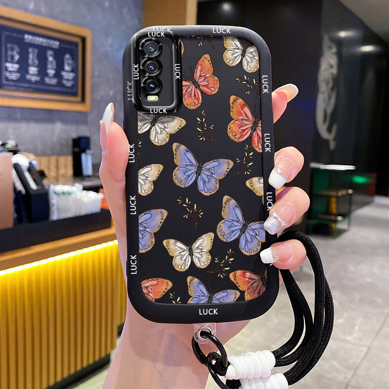Casing Hp untuk VIVO Y20 Y20i Y20s Y20A Y20G Y12A Y12S Y11s Case Casing Kupu-kupu pola Kesing HP Sil