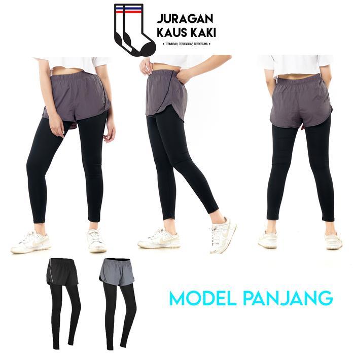2ozh- Celana Lari Sport Double Layer Pants Olahraga Wanita Panjang Pendek