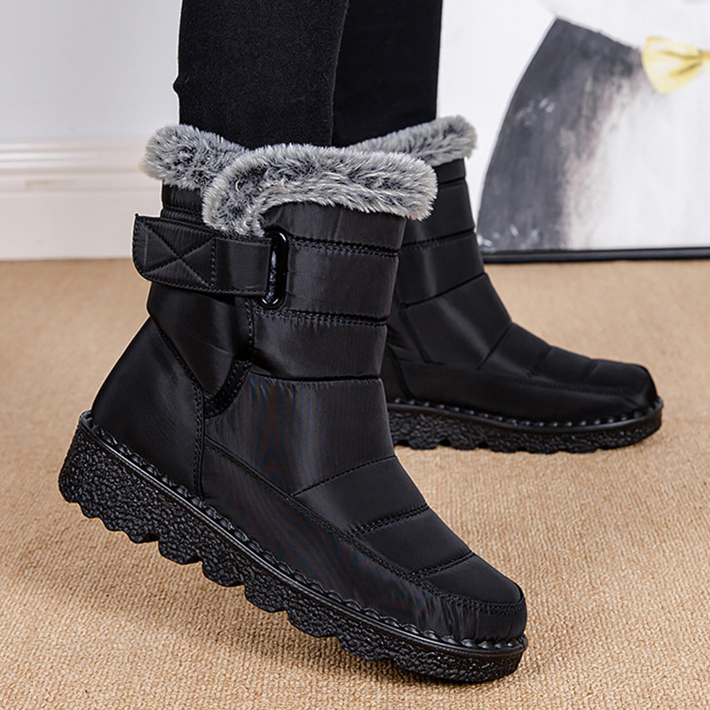 Snow Boots Woman Fashion Women Shoes Platform Shoes Woman Solid Mid Women's High Boots New Botas