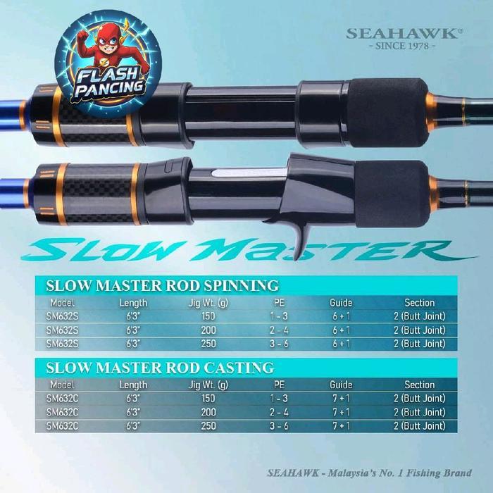JORAN SEHAWK SLOW MASTER 632 (SPIN & OH) PE 3/4/6 - (JIGGING BUTT JOINT)FUJI CARBON SOLID