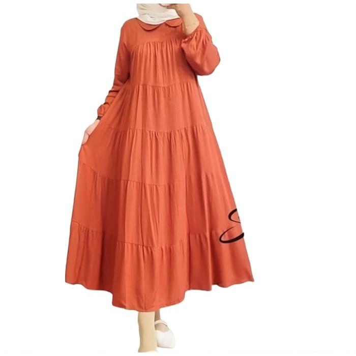 olfc- Mib Style - Midi Dress Polos Simpel Elegant Twill Premium Tunik Wanita Muslim Nyaman