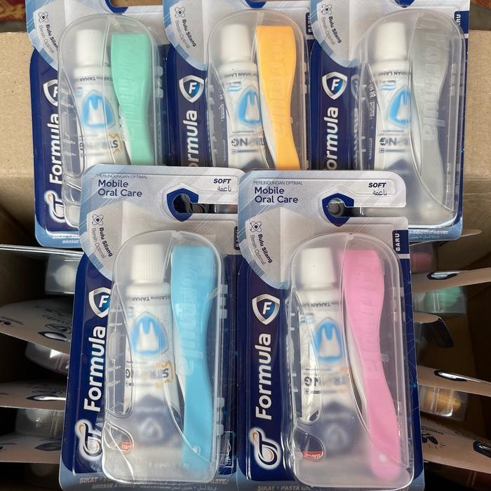 Agen Distributor Sembako Sikat Gigi Lipat Set Travelling Mobile Oral Care Formula Soft Bulu Silang