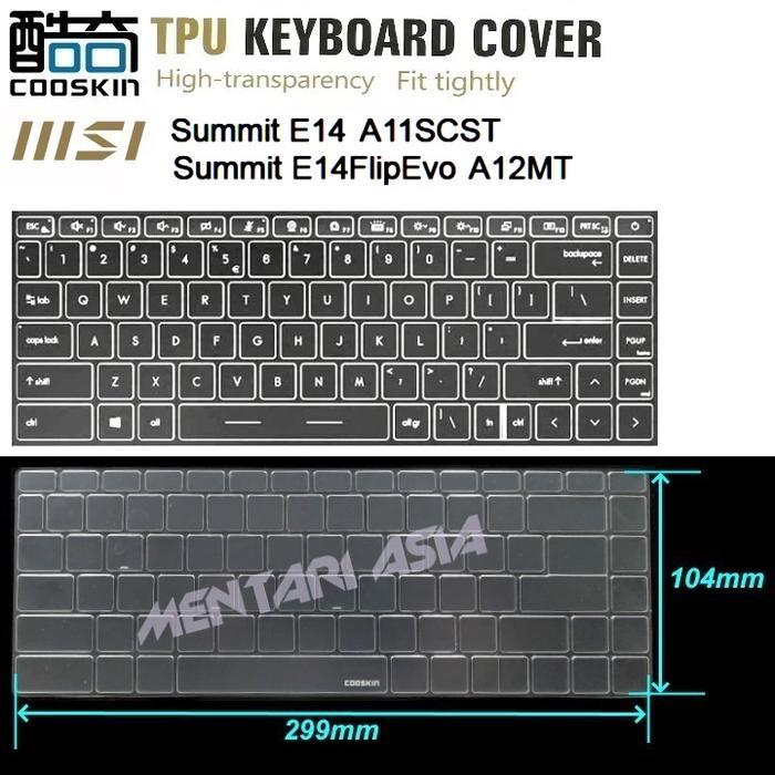 Ada Stok Keyboard Protector MSI Summit E14 - COOSKIN Premium TPU CLEAR