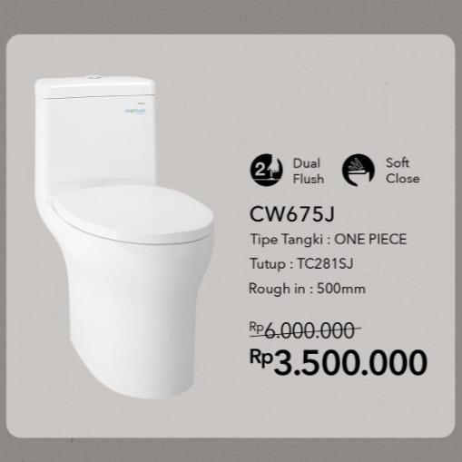 Kloset Duduk TOTO CW675J One Piece Toilet - TC281SJ