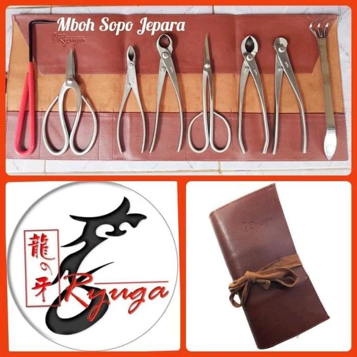 BERKUALITAS Alat Bonsai, Satu Set Ryuga Jepang Stenlis Set 3