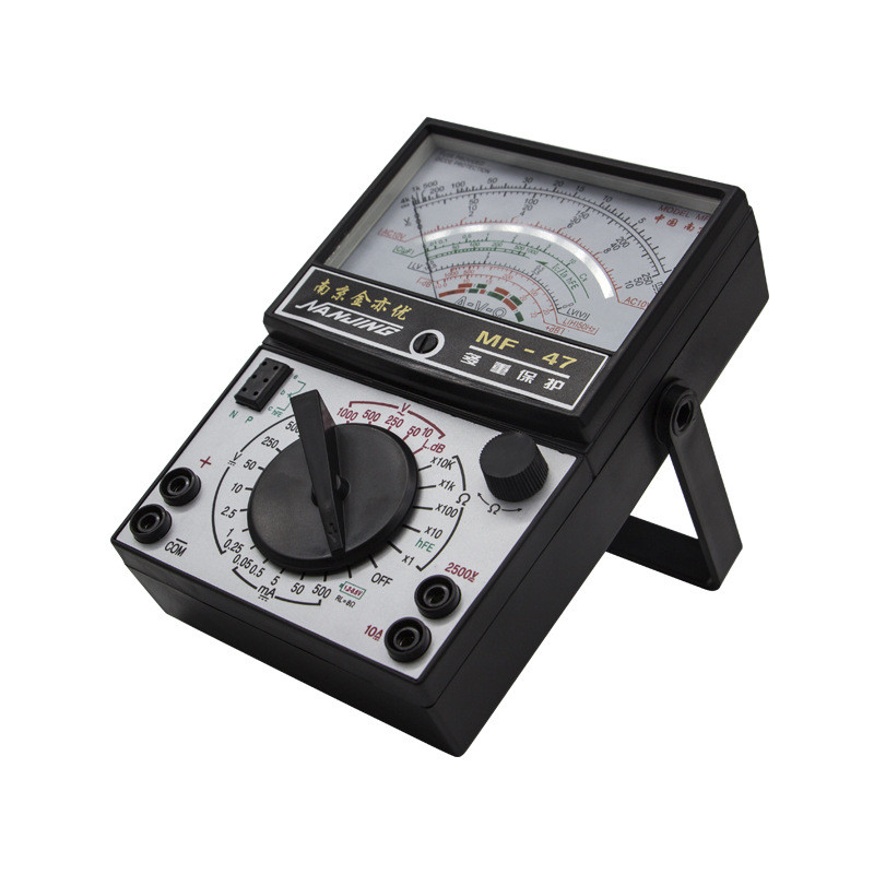 MF47 Analog Multimeter Manual Range AC/DC Voltage Current Resistance Tester with Magnetic Shielding
