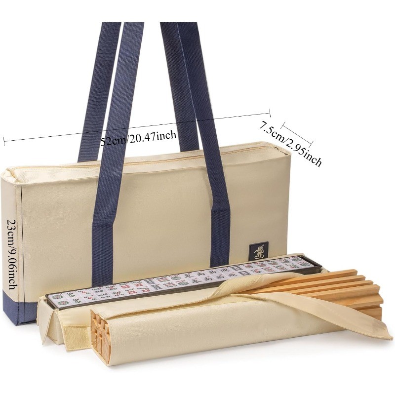 3pcs Portable Mahjong Bag Set Large Capacity Handheld Mahjong Storage Bag Travel Organizer Bag