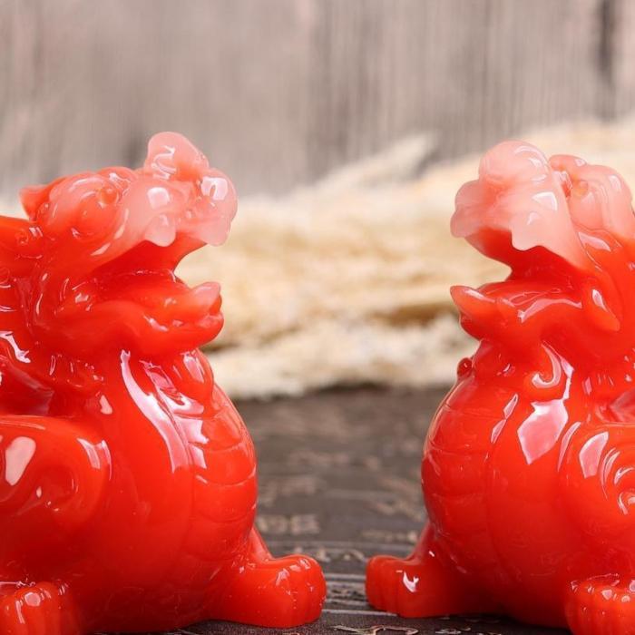 Olaimarket- Pixiu Pajangan Fengshui Pixiu Putih Pajangan Pixiu Hijau Pajangan