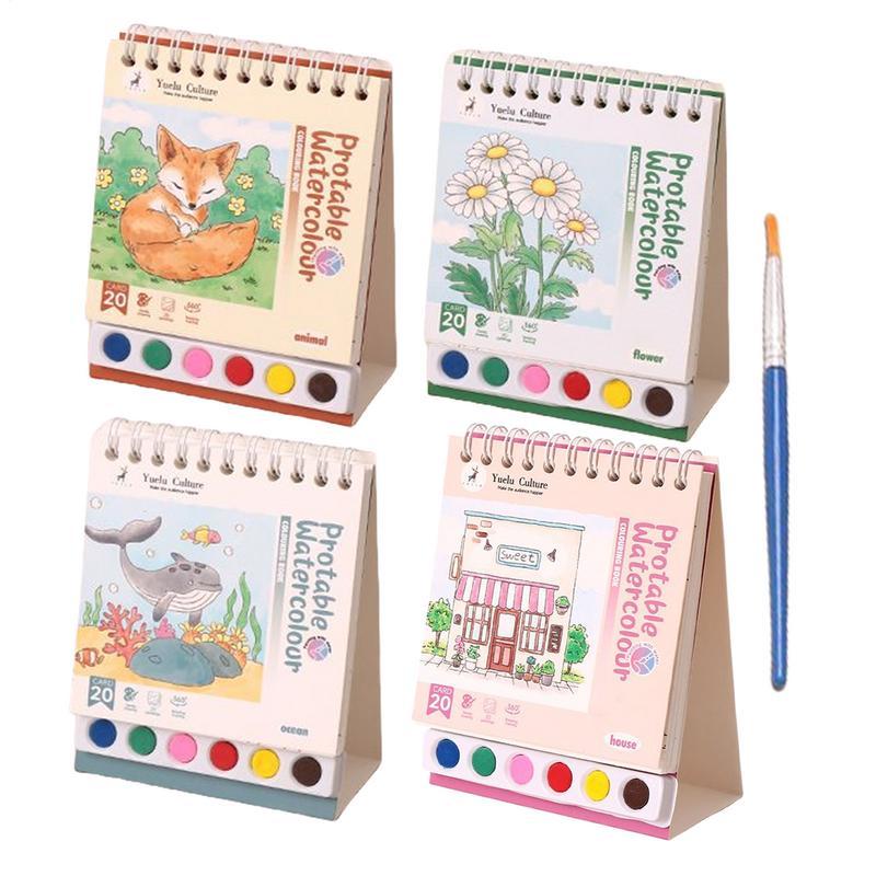 Coloring Book 20 Pages Portable Watercolor Coloring Book Kindergarten Colored Graffiti Enlightenment