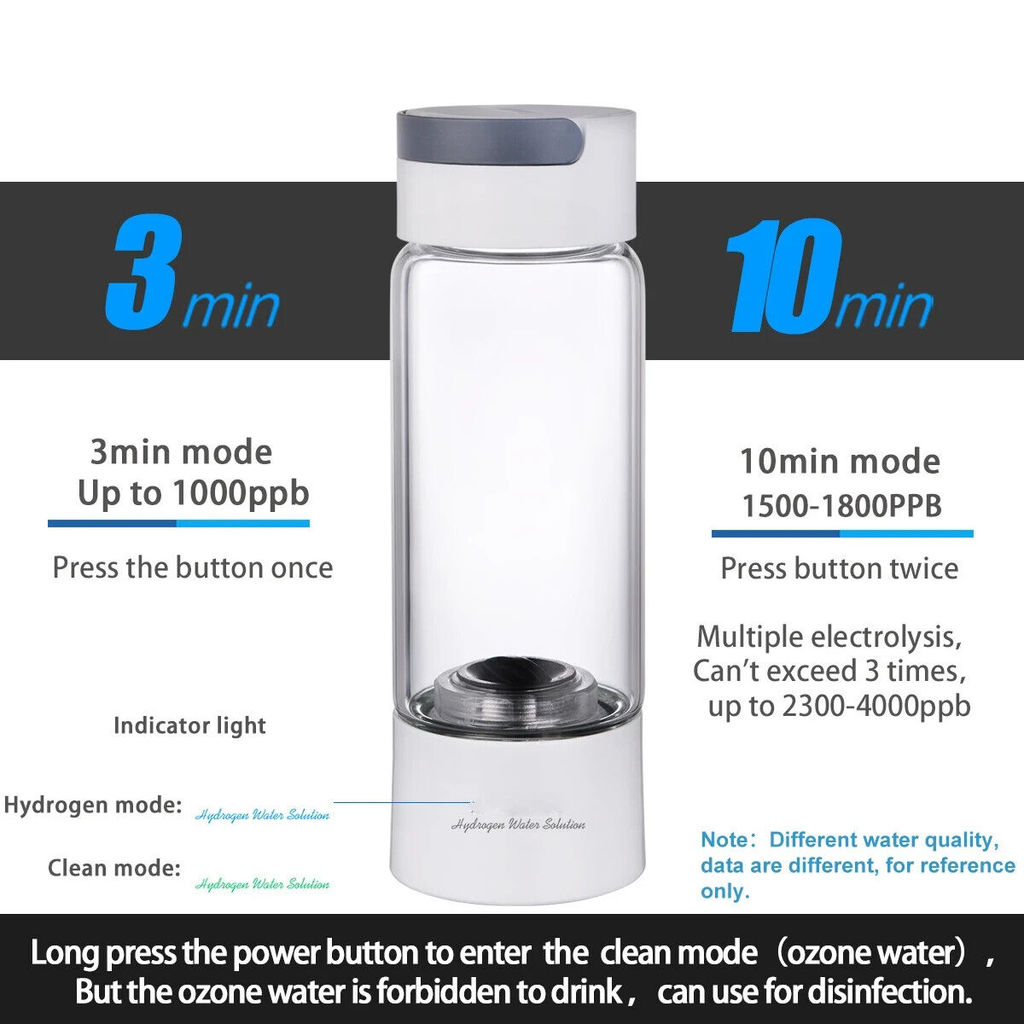 Portable Hydrogen ter bottle flask 380ml hydrogen ter ionizer generator machine SPE PEM Hydrogen