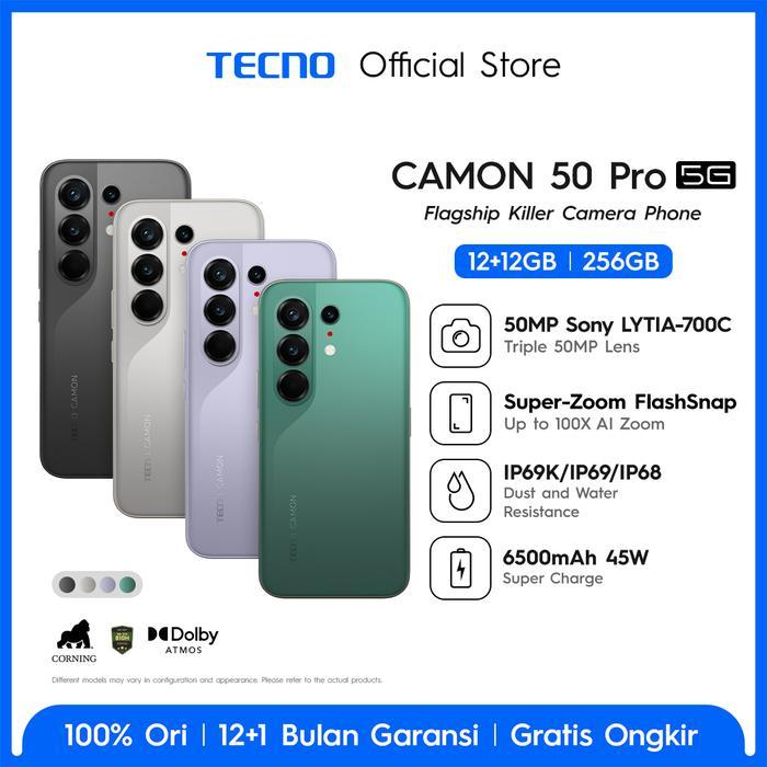 [5x SUPERZOOM FLASHSNAP] TECNO CAMON 50 PRO 5G 12GB+12GB*/256GB, 50MP Sony LYT-700C, 50MP 3x