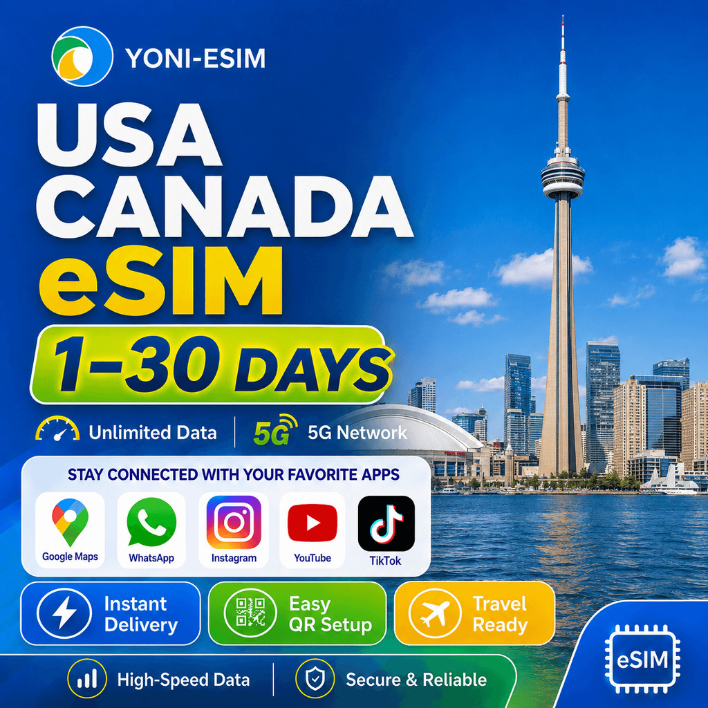 Amerika Serikat, Kanada eSIM Lite | 1-30 Hari | Paket Data Travel 5G | Pengiriman Email Instan | Duk
