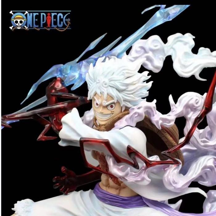 TERBARU AF001 Action Figure Luffy One Piece Statue Sun Nika Lutfy Gear 5 Wink Studio design LED
