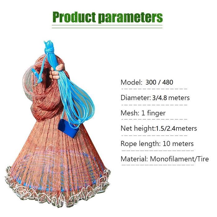 Jaring Pancing Ikan Lempar Fishing Throw Net Cage Jala Lempar Penangkap Ikan Udang