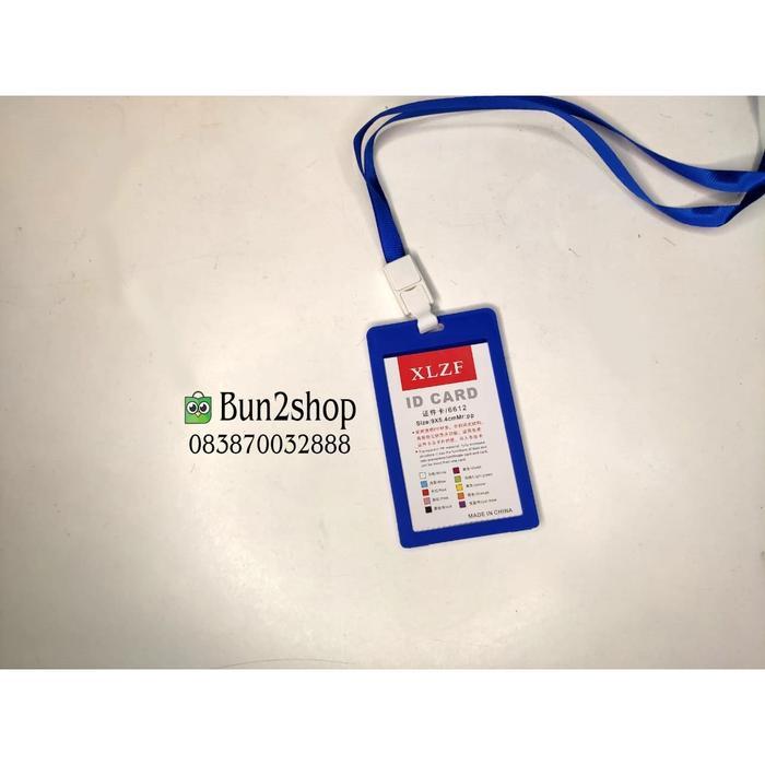 SALE Tali ID Card Holder Satu Set / Name tag id card / Tali ID Card BIRU