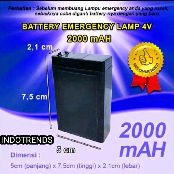 READY Baterai/Battery Emergency Lamp 4v 2000mAh