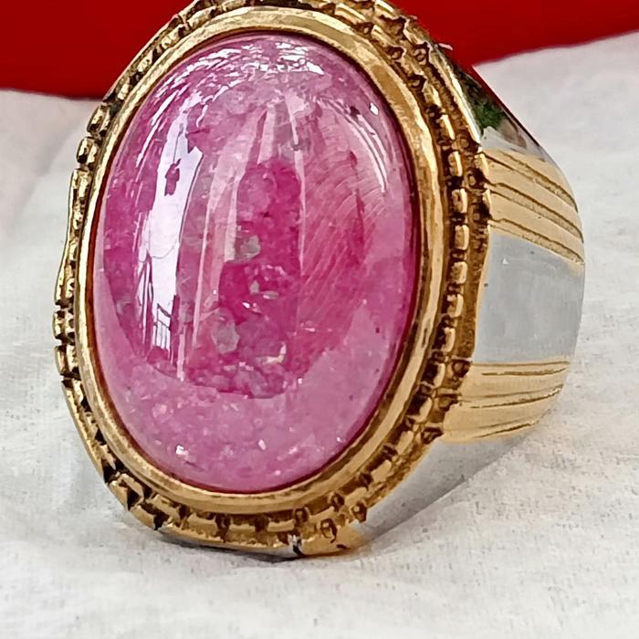 CINCIN BATU RUBY BRAZIL PECAH SERIBU /ANTI GORES SINTETIC