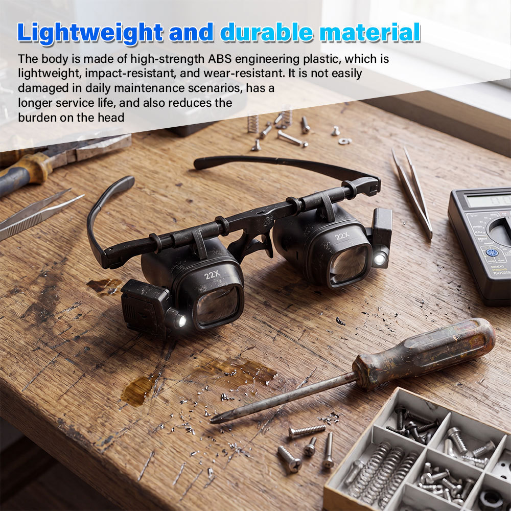 New 2X6X8X12X24X Head Mount Magnifier Headband magnifying Watch Jeweler Repair Magnifier LED Lights