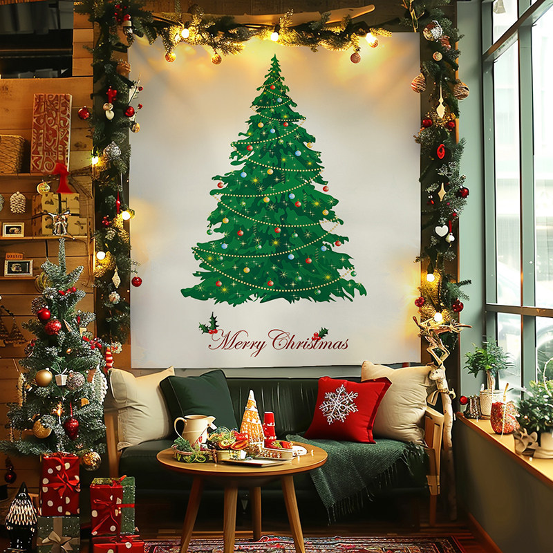 Latar belakang pameran, properti, kain dekorasi Natal, kain gantung Natal, kain dekorasi dinding, ka